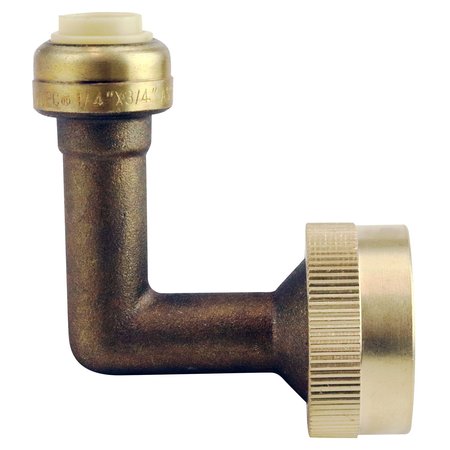 Tectite By Apollo 1/4 in. (3/8 in. O.D.) Brass Push-To-Connect x 3/4 in. Garden Hose Thread 90-Degree Dishwasher Elbow FSBDWE1434